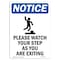 Signmission OSHA Sign, Please Watch Your With, 18in X 12in Decal, 12" W, 18" L, Portrait, OS-NS-D-1218-V-17651 OS-NS-D-1218-V-17651 - alternate 1